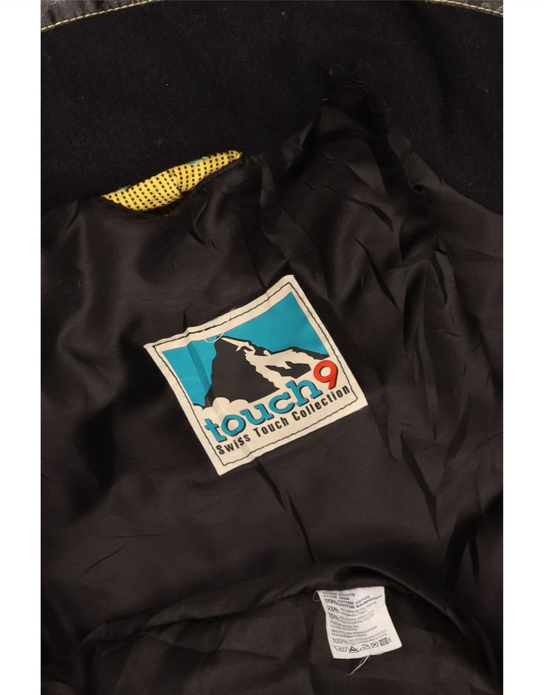 Giacca a vento da donna VINTAGE UK 14 Cotone color block giallo medio