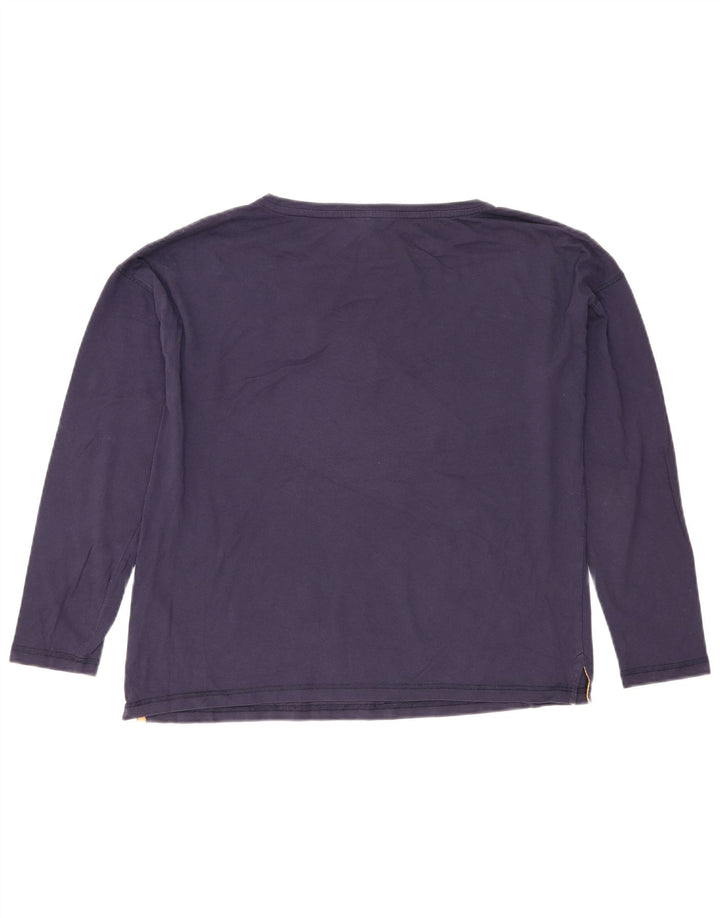 Joules Top oversize da donna a maniche lunghe UK 10 Small Cotone blu navy