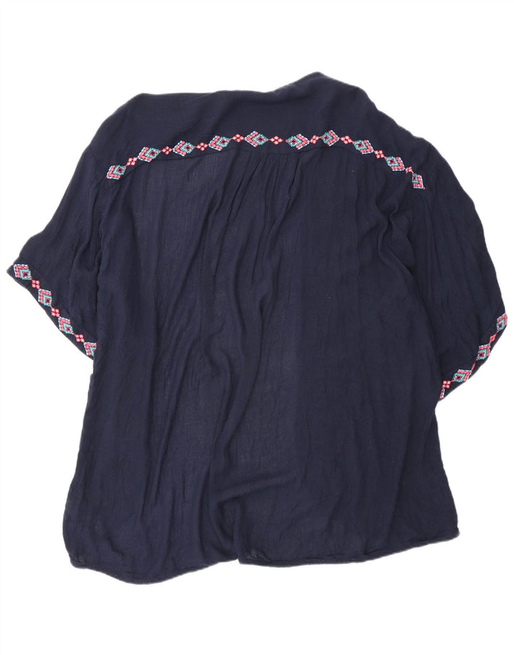 Top cardigan oversize da donna Fat Face UK 14 Medio blu navy geometrico