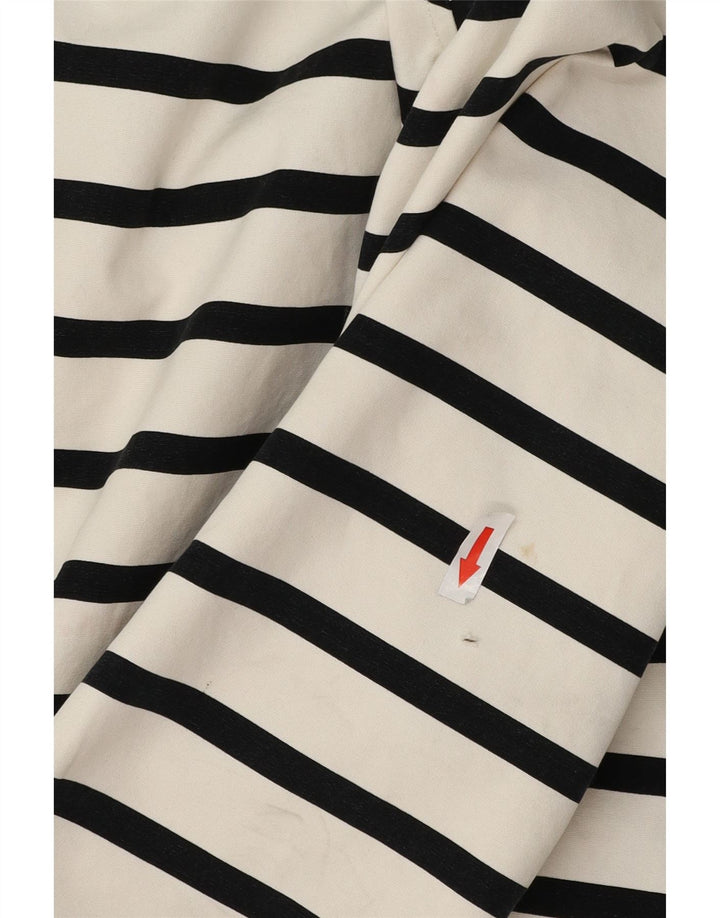 Giacca impermeabile oversize con cappuccio da donna Joules UK 18 XL a righe bianche
