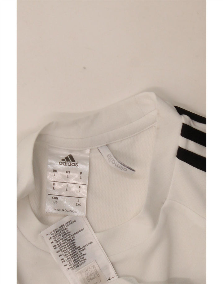 T-shirt ADIDAS da uomo Climalite Top grande in poliestere color block bianco