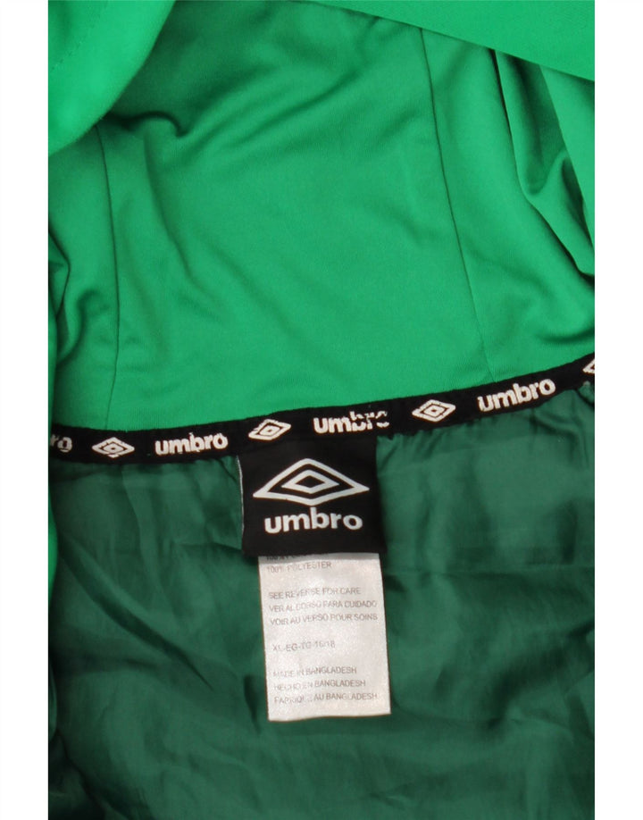 UMBRO Boys Zip Hoodie Sweater 15-16 Years Green Colourblock Polyester Vintage Umbro and Second-Hand Umbro from Messina Hembry 