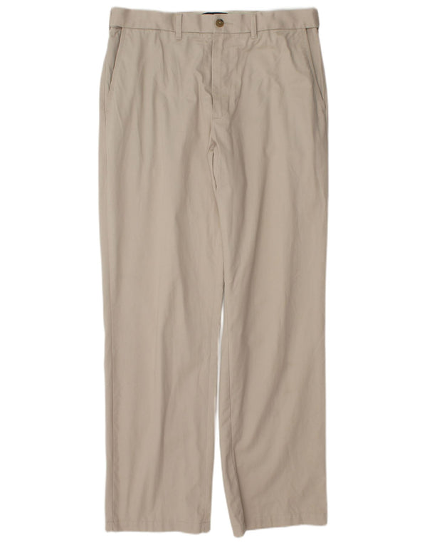Pantaloni chino dritti da uomo Marks & Spencer W34 L33 in cotone beige