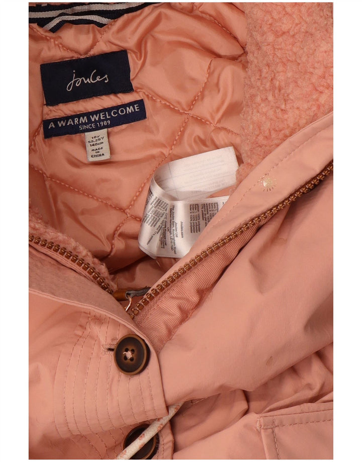 Giacca Parka con cappuccio per ragazze Joules 9-10 anni in poliestere rosa