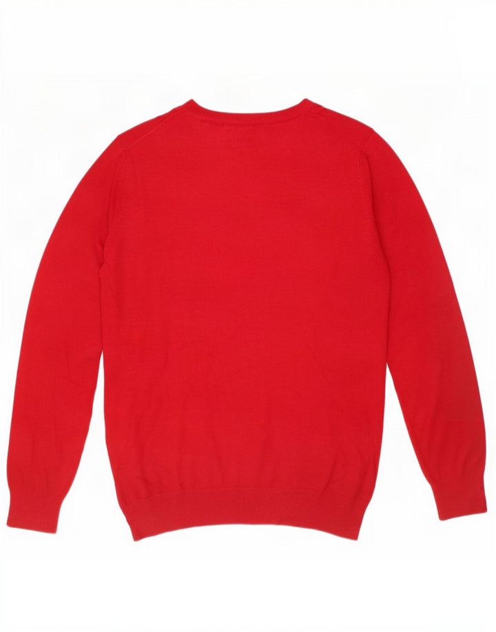 Maglione Zara da donna con scollo a V UK 16 grande viscosa rossa