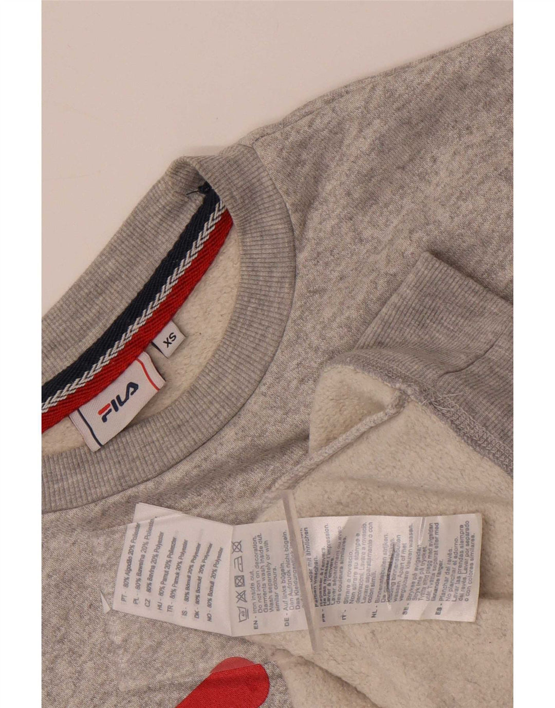 Felpa grafica da uomo Fila Jumper XS in cotone chiazzato grigio