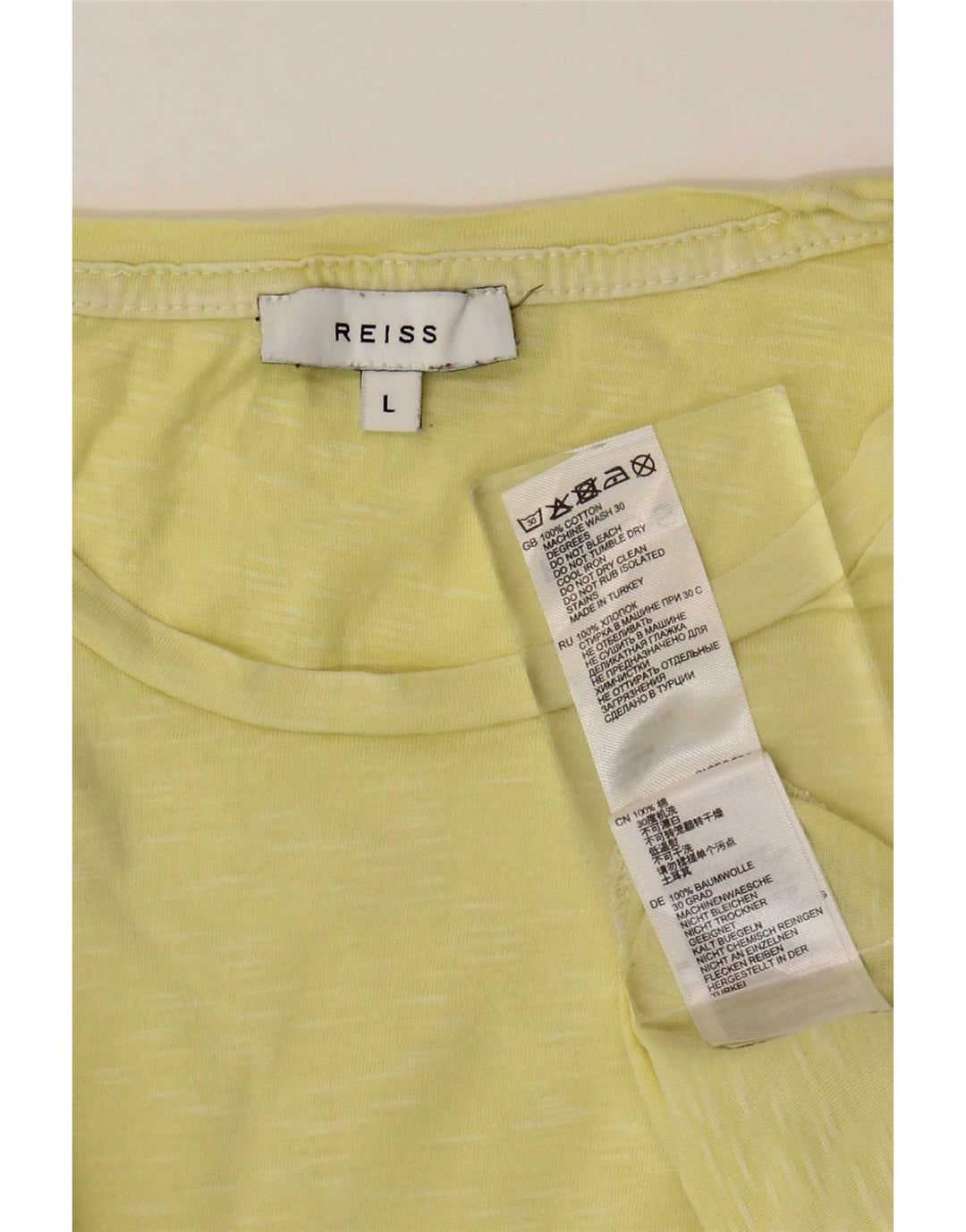 T-shirt da uomo Reiss Top Large in cotone giallo
