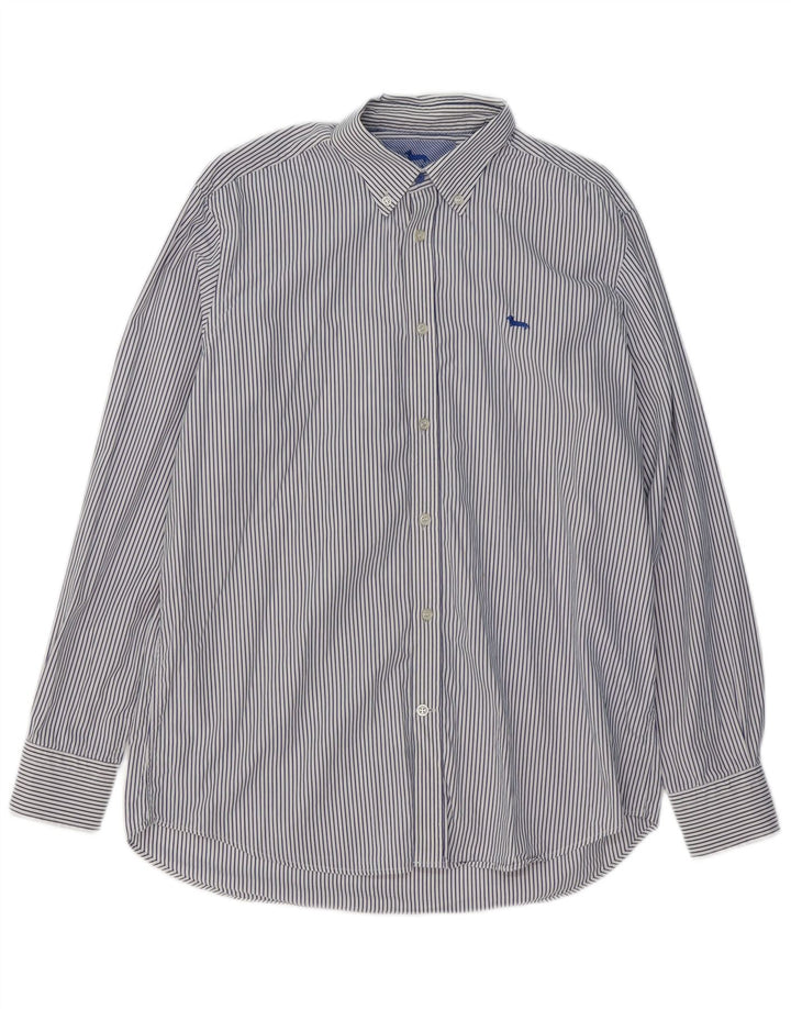 Camicia da uomo vestibilità regolare HARMONT & BLAINE XL cotone gessato blu