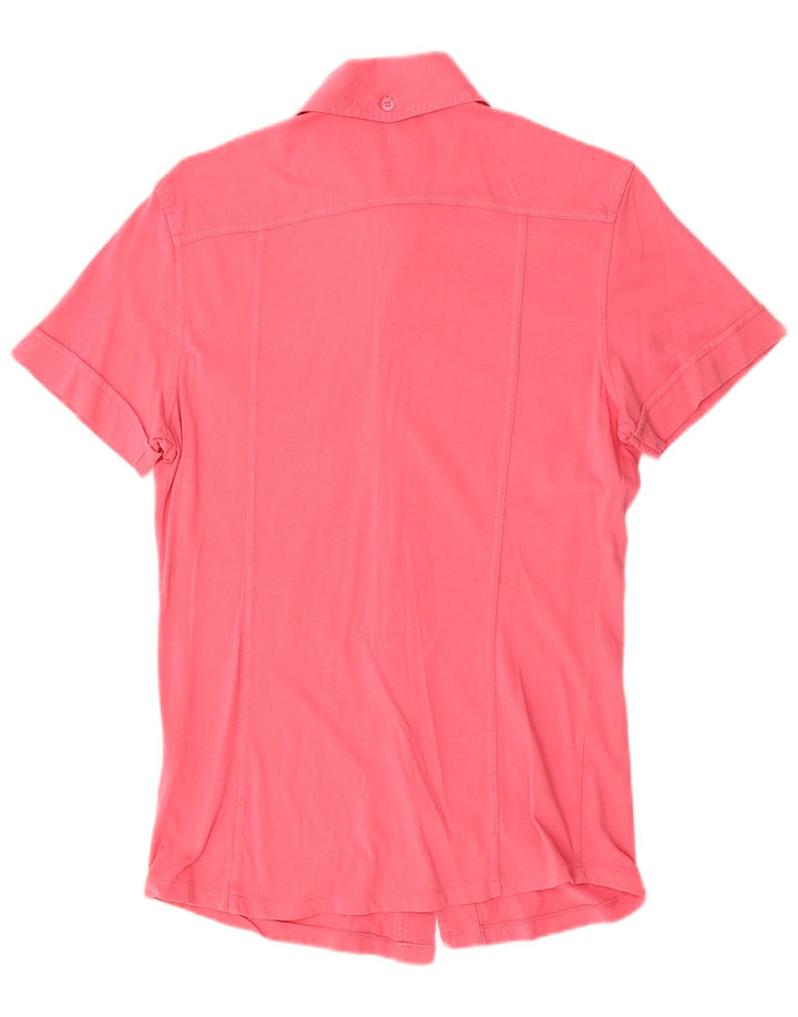 Camicia a maniche corte da uomo Gas piccola in cotone a righe rosa