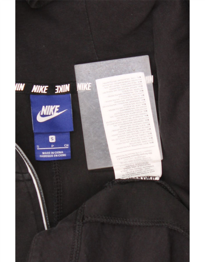 Maglione con cappuccio e zip grafica oversize da donna NIKE UK 10 piccolo nero