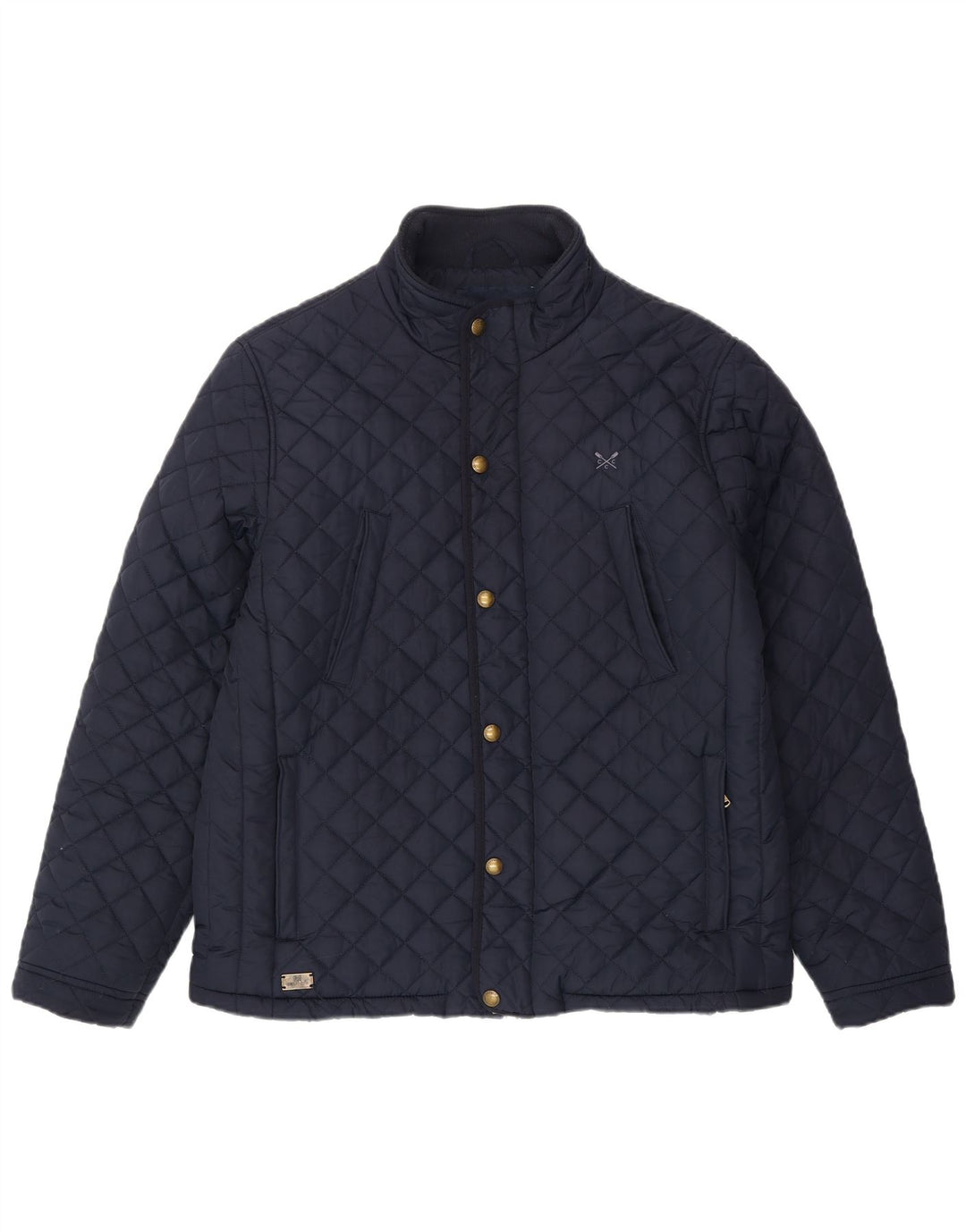 CREW CLOTHING Giacca trapuntata da uomo UK 42 XL Poliestere blu navy