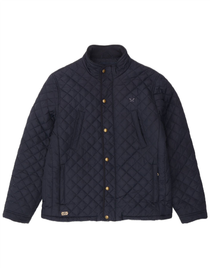 CREW CLOTHING Giacca trapuntata da uomo UK 42 XL Poliestere blu navy