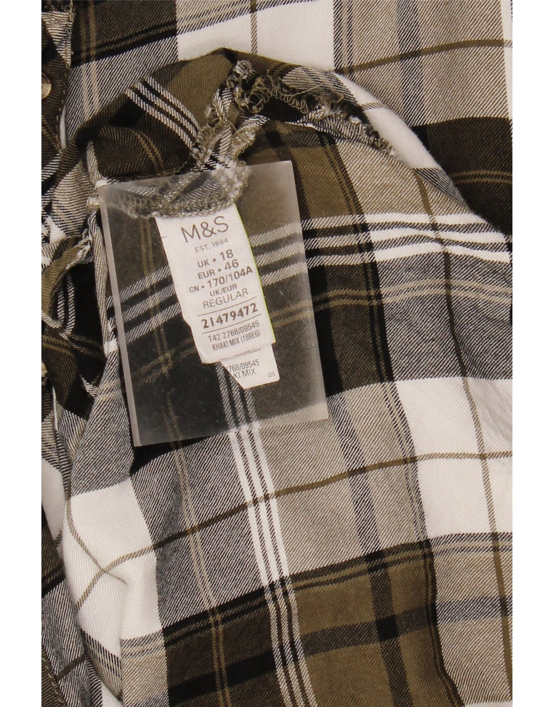 MARKS & SPENCER Womens Oversized Pullover Shirt Dress UK 18 XL Green Check
