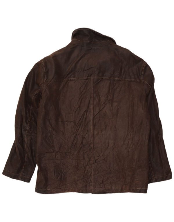 Giacca in pelle vintage da uomo UK 40 grande marrone