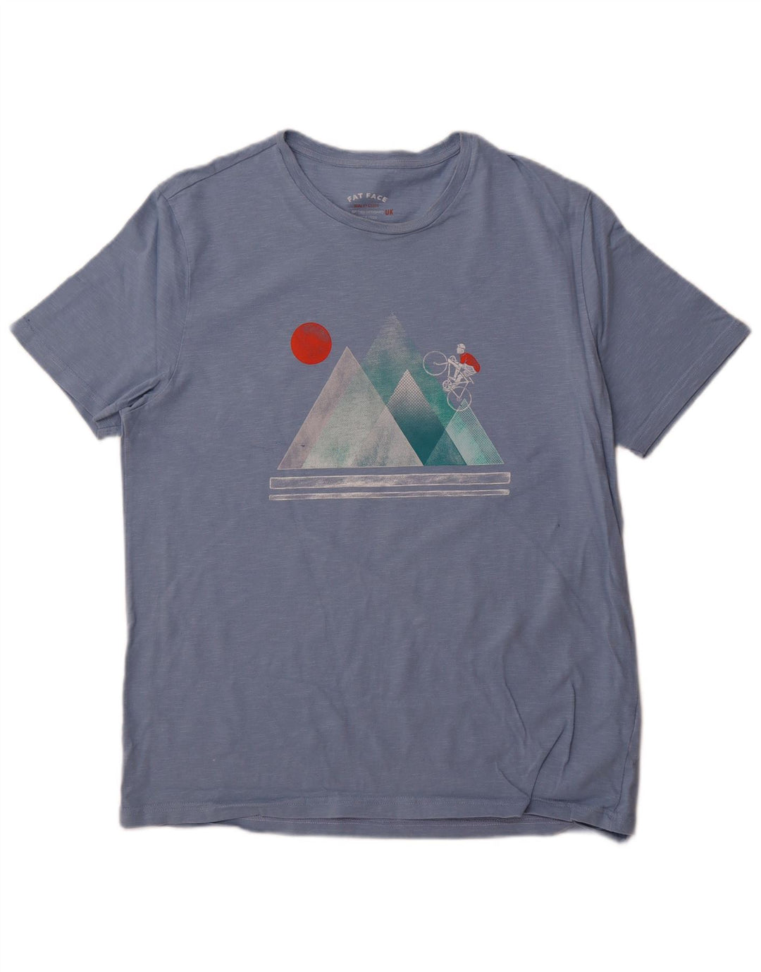 T-shirt grafica da uomo FAT FACE Top XL in cotone chiazzato blu