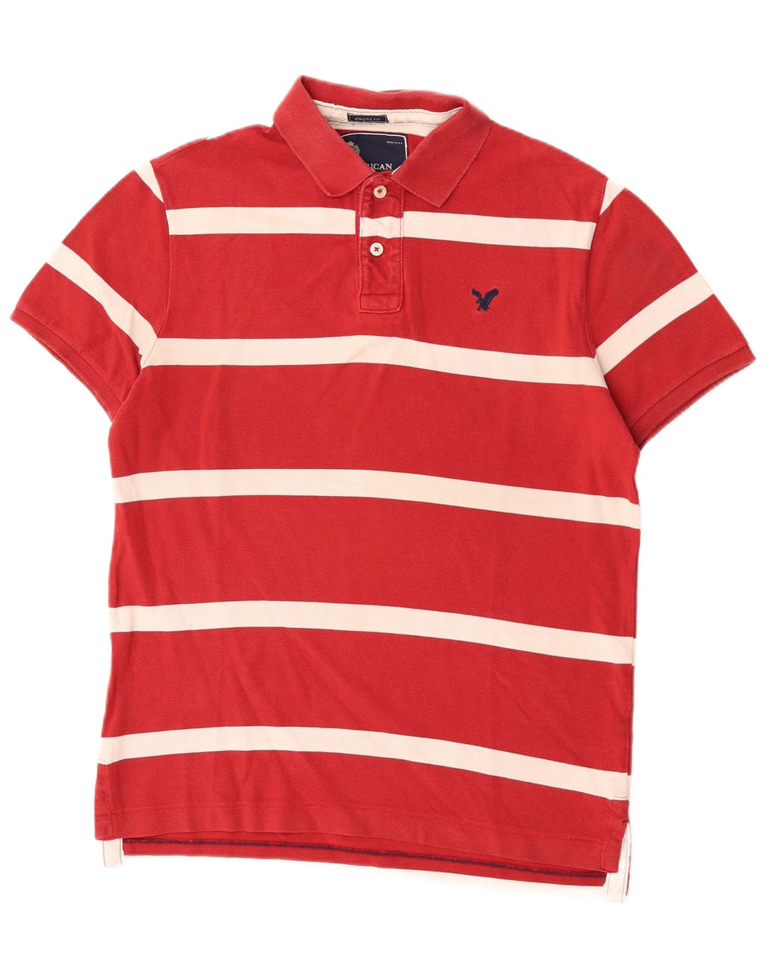 Polo da uomo vestibilità regolare a maniche corte American Eagle, a righe rosse grandi