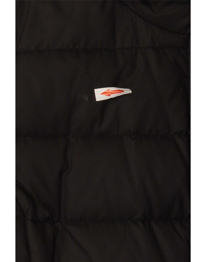 Cappotto imbottito con cappuccio da donna Benetton UK 14 medio nero in poliammide