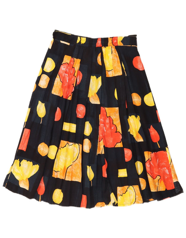 Gonna a trapezio a vita alta da donna vintage W28 Patchwork medio multicolore