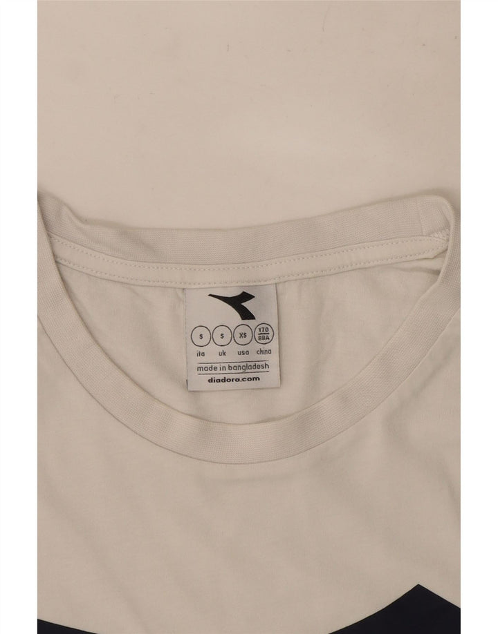 T-shirt grafica da uomo Diadora Top Small in cotone bianco