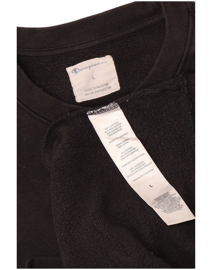Felpa da uomo Champion Maglione grande in cotone nero