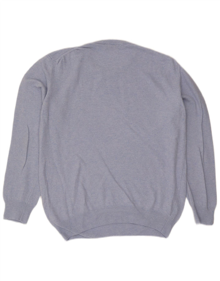 Maglione Trussardi Uomo Girocollo Blu Medio Lana