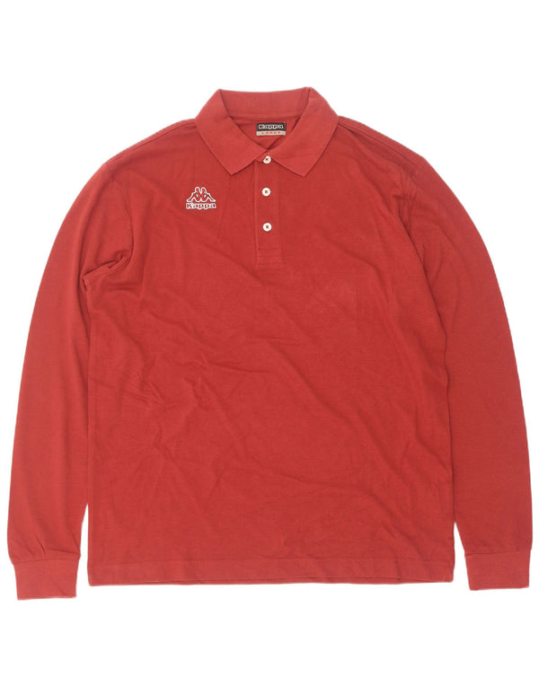 Polo Kappa Uomo Manica Lunga Large Rossa in Cotone