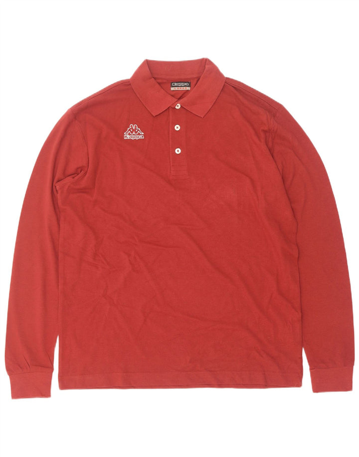 Polo Kappa Uomo Manica Lunga Large Rossa in Cotone