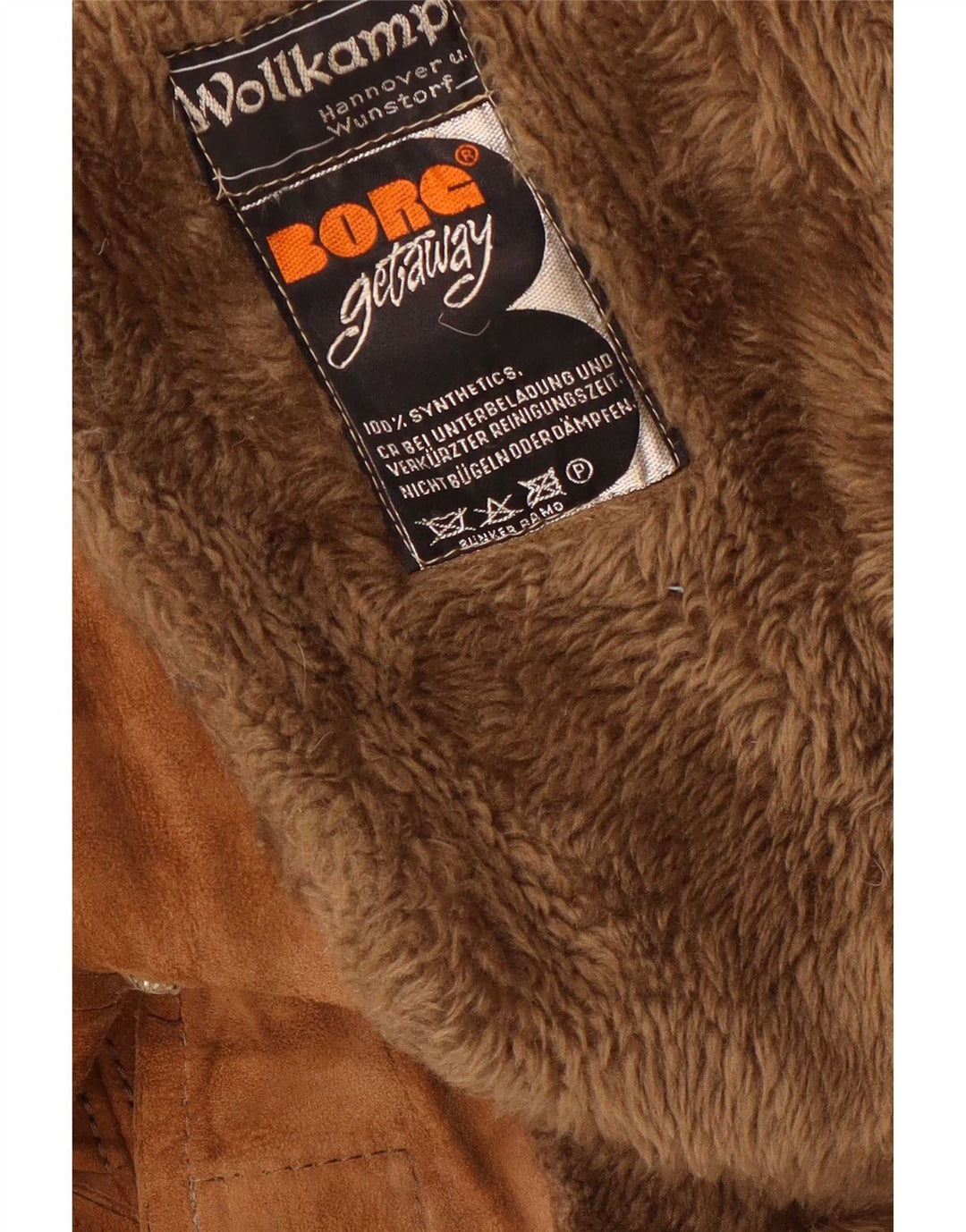 Soprabito vintage in pelle scamosciata da donna UK 10 piccolo marrone
