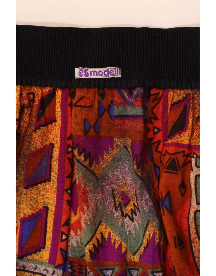 Pantaloncini casual vintage a vita alta da donna W26 piccolo patchwork multicolore