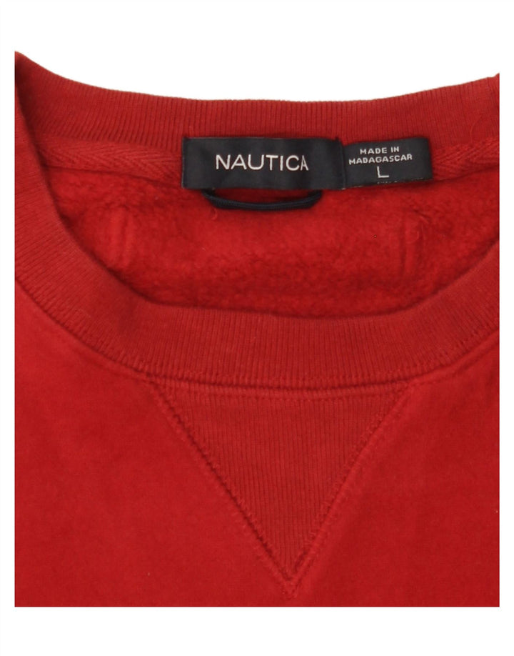 NAUTICA Mens Sweatshirt Jumper Large Red Vintage Nautica and Second-Hand Nautica from Messina Hembry 