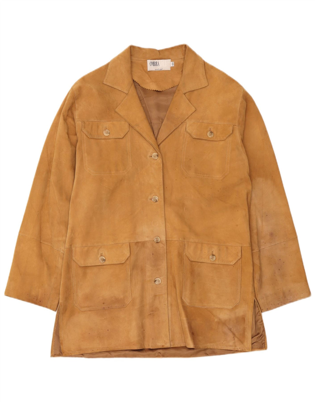 Soprabito Donna Ombraluce in Pelle Scamosciata IT 44 Beige Medio
