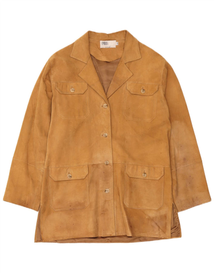 Soprabito Donna Ombraluce in Pelle Scamosciata IT 44 Beige Medio