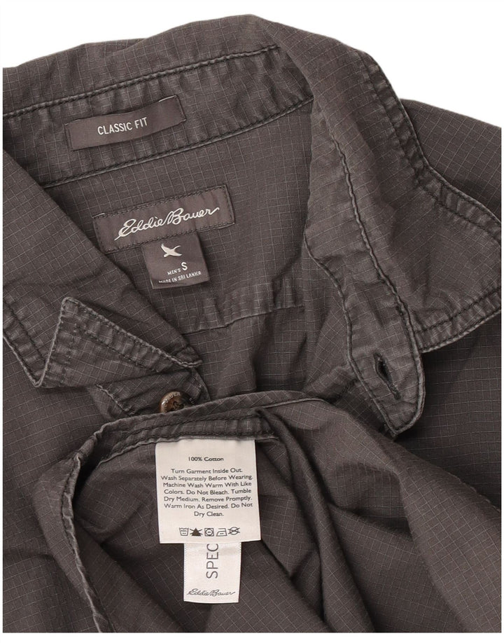 Camicia da uomo Classic Fit Eddie Bauer piccola in cotone grigio