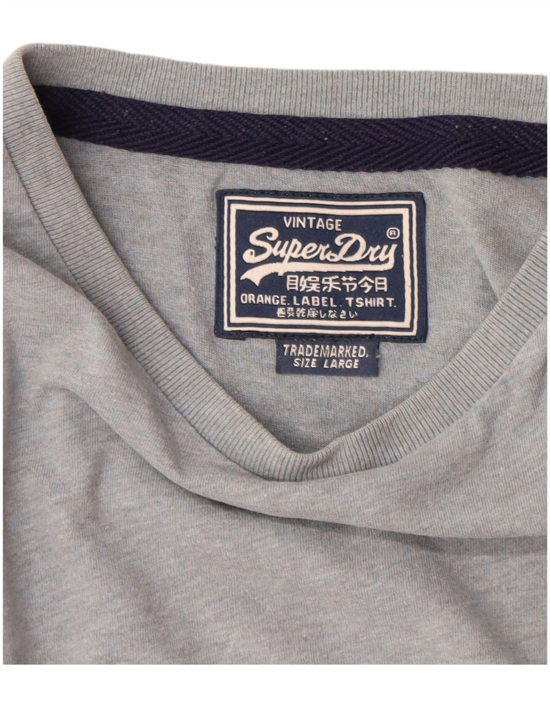T-shirt da uomo Superdry Top grande in cotone grigio