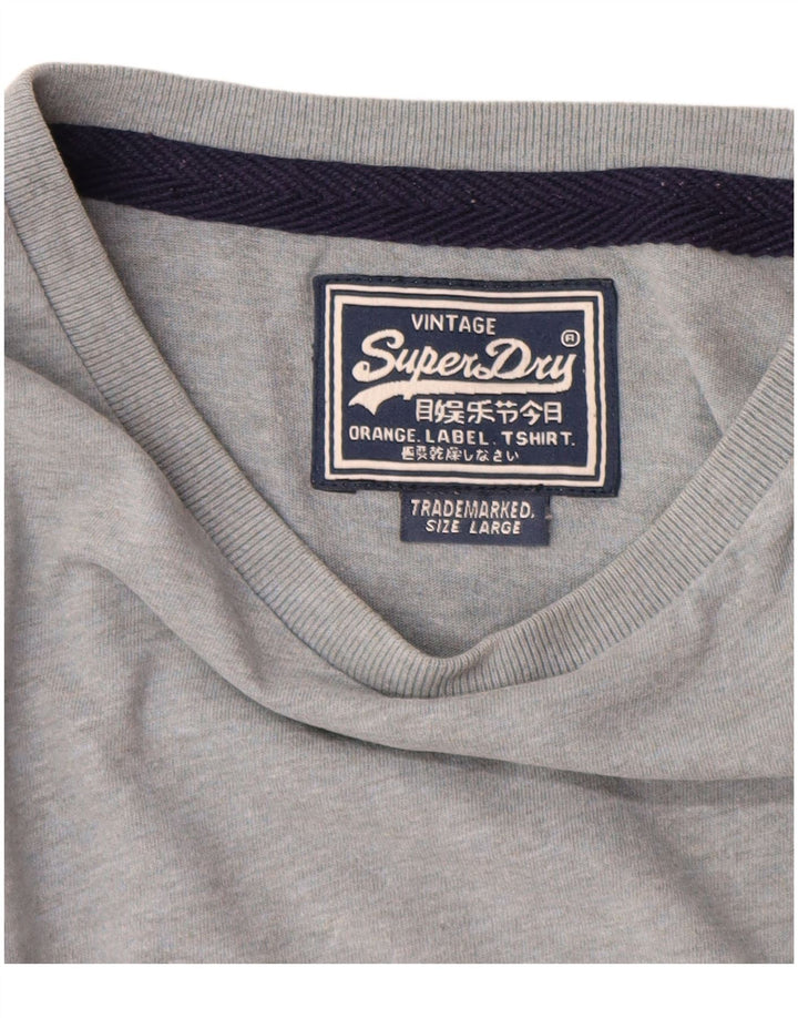 T-shirt da uomo Superdry Top grande in cotone grigio