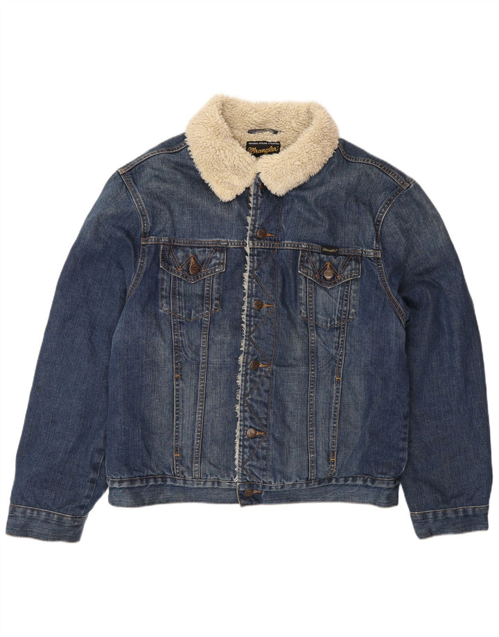 Giacca in denim da uomo Wrangler UK 40 grande cotone blu