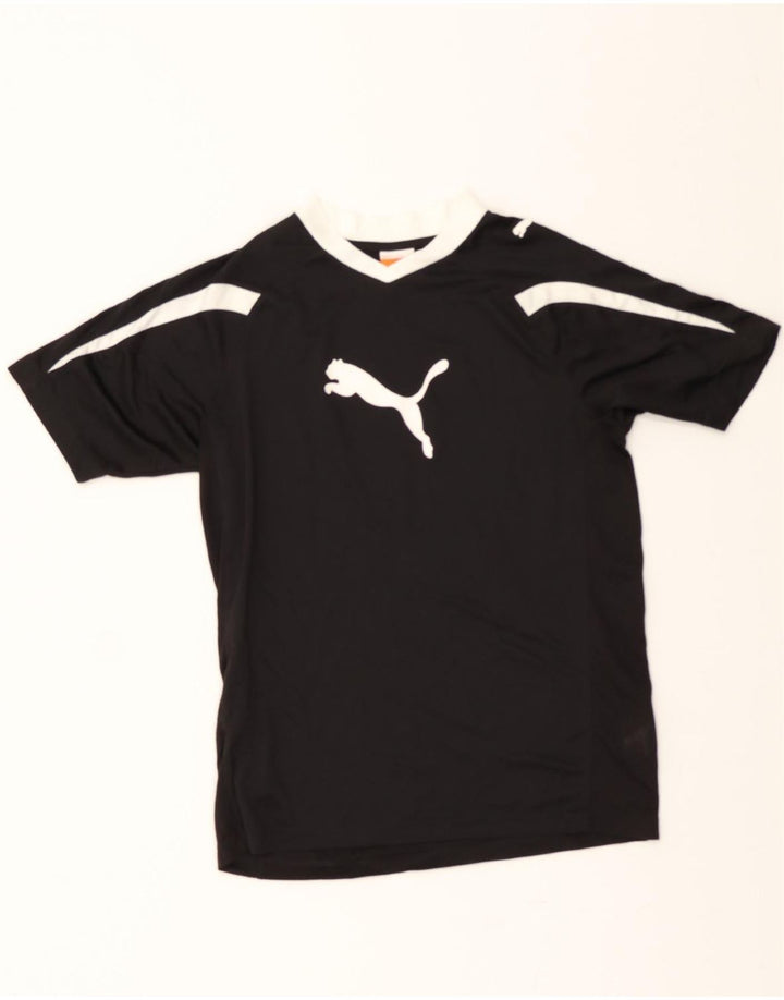PUMA Boys Graphic T-Shirt Top 15-16 Years  Black Colourblock Polyester Vintage Puma and Second-Hand Puma from Messina Hembry 