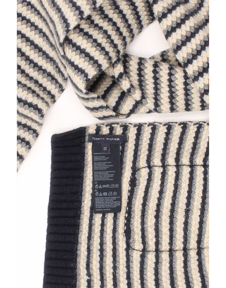 Sciarpa rettangolare da donna in maglia Tommy Hilfiger Taglia unica Blu Navy a righe in lana