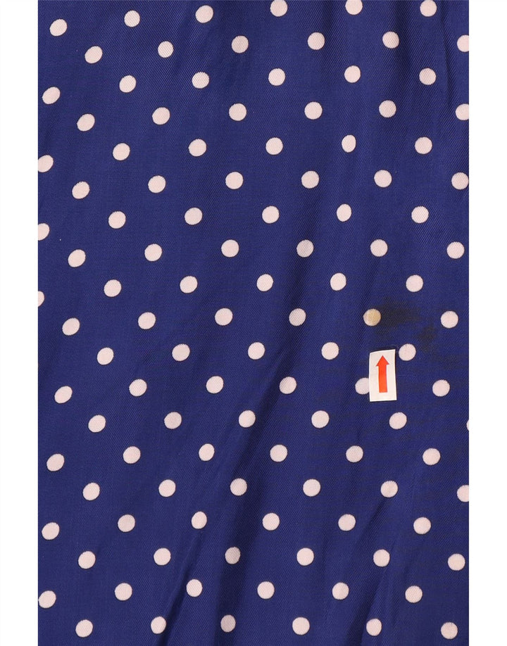 Camicetta da donna a maniche corte VINTAGE UK 14 Grande pois blu navy