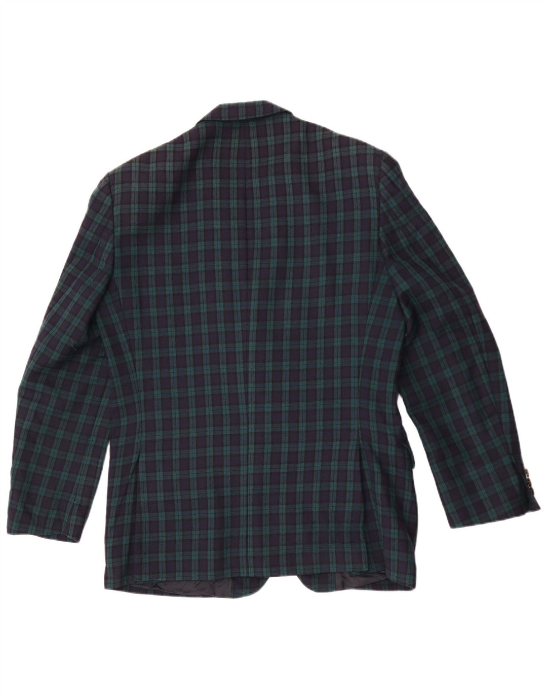 Giacca blazer da uomo a 2 bottoni Highland IT 50 grande lana a quadri verdi