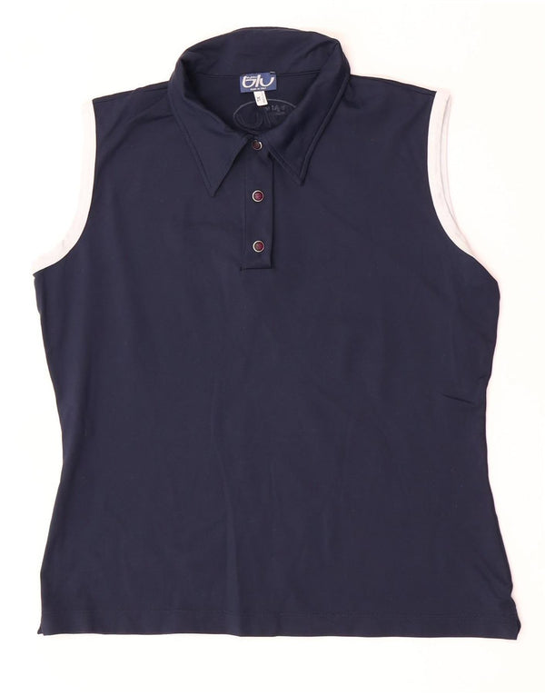 Polo senza maniche da donna Byblos UK 18 XL poliestere blu navy