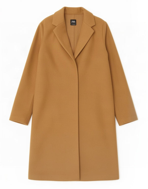 Soprabito aperto da donna Zara UK 10 piccolo poliestere beige