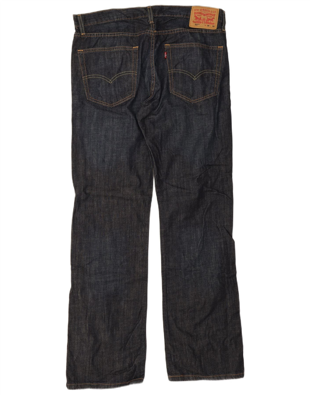 Levi's Uomo 527 Bootcut Jeans W36 L32 Blu Navy Cotone