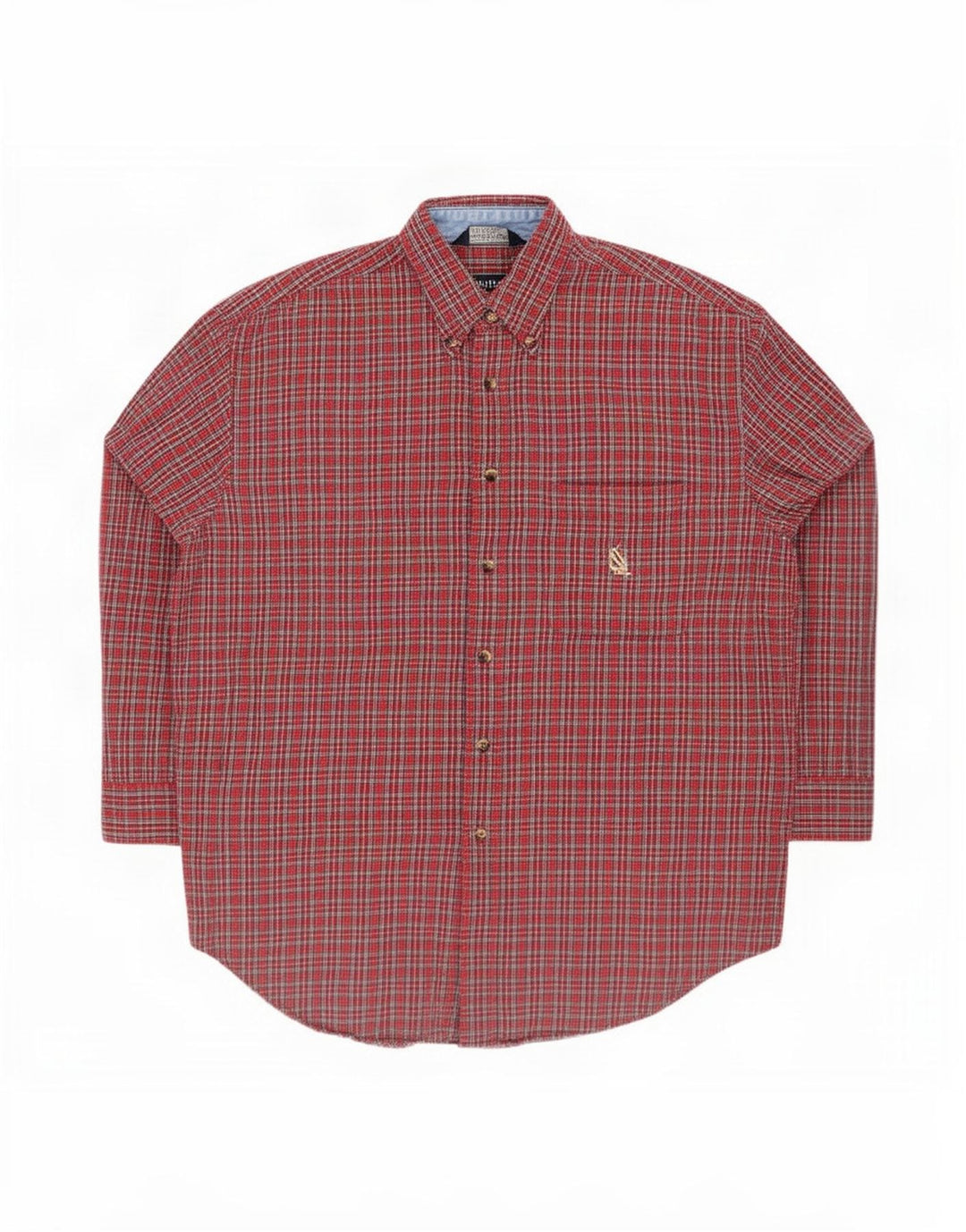 Camicia da uomo in flanella Nautica, cotone a quadri rossi grandi