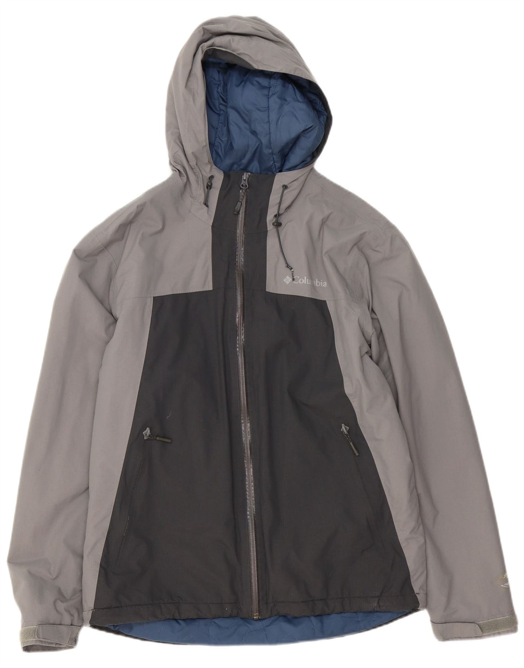 Giacca a vento con cappuccio da uomo Columbia UK 38 Blocco colore grigio medio