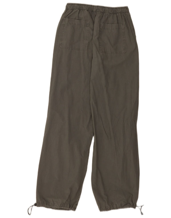 Pantaloni casual a gamba larga da donna Zara EU 34 2XS W24 L30 Cotone a quadri grigi