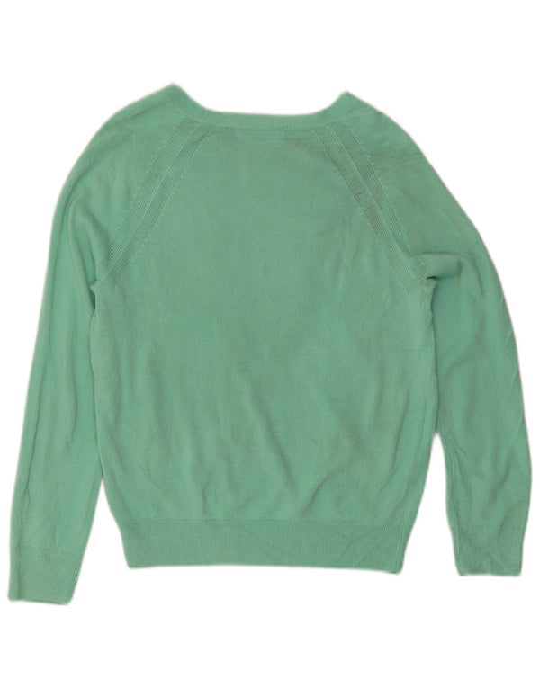 Maglione maglione con scollo a barca da donna Marks & Spencer UK 10 piccolo acrilico verde