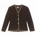 Luisa Spagnoli Giacca Blazer da Donna a 3 Bottoni UK 12 Media a Righe Nere