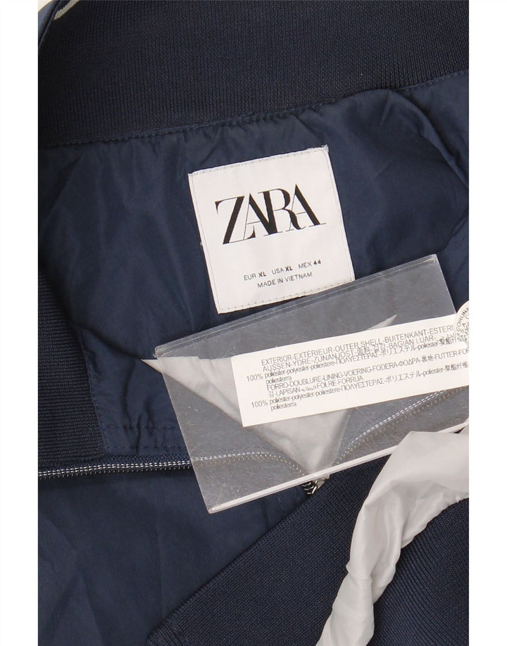 Giubbotto bomber da uomo Zara UK 42 XL poliestere blu navy