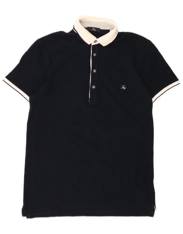Polo Uomo Fay IT 46 Small Blu Navy Colourblock in cotone